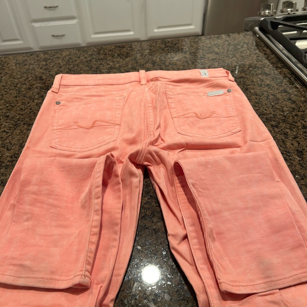 Super fun for summer water marked peachy ankle jeans